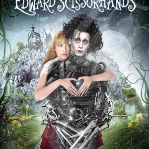 Movie poster for Edward Scissorhands, showing the two main characters