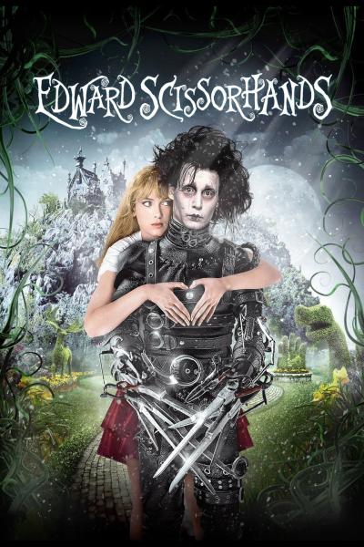 Movie poster for Edward Scissorhands, showing the two main characters