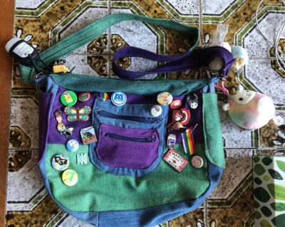 A fun and funky bag created by Rita Richardson