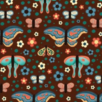 multicolor butterflies on brown background