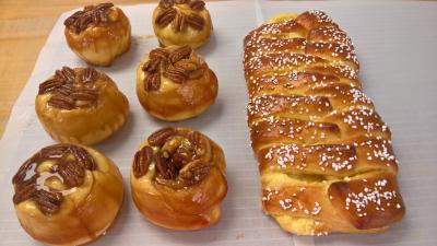 Pecan rolls and sweet bread