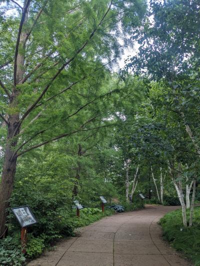 Story walk along path at Olbrich Gardens